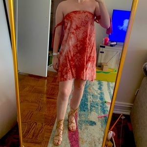 Tie dye strapless sun dress